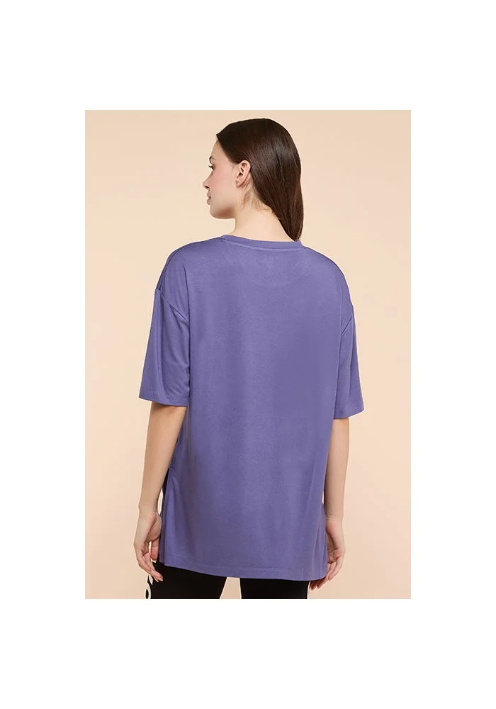 R&b  Solid Oversized Active T-Shirts with Crew Neck and Short Sleeves for Women | Best Price UAE