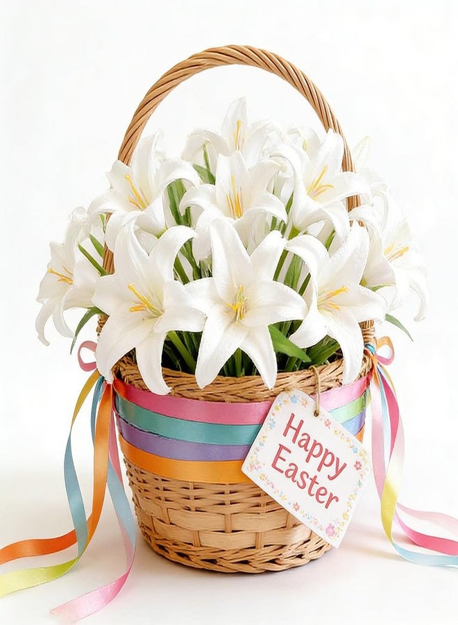 Tinsow 20Pcs Artificial Lily Real Touch Flowers Fake Latex Lily Flowers White Mini Lily for Wedding Home Decoration Small Easter Lily - Image 5