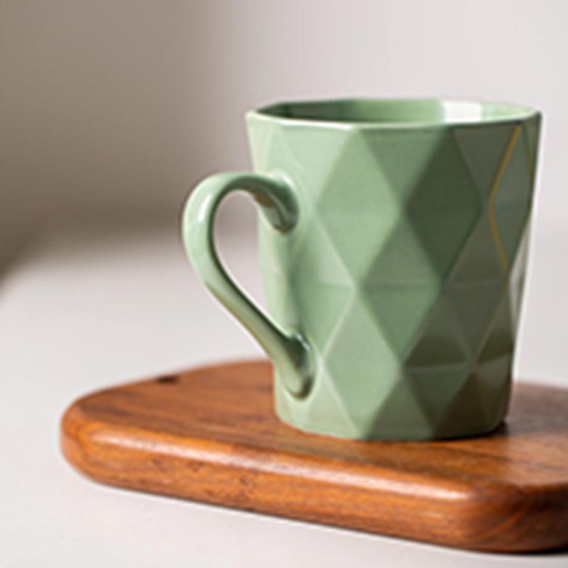 MIWARE 11 Ounce Porcelain Mugs, Set of 6, Tea and Cocoa Mug Set, Matcha Green, Matte - Image 3