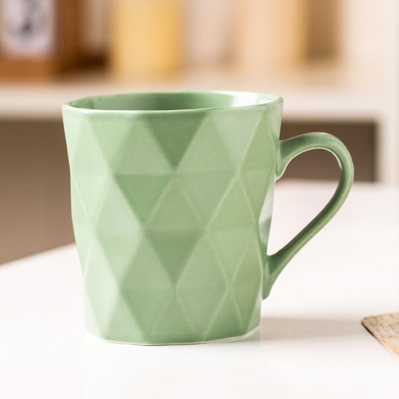 MIWARE 11 Ounce Porcelain Mugs, Set of 6, Tea and Cocoa Mug Set, Matcha Green, Matte - Image 2