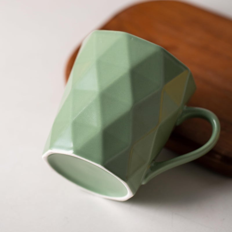MIWARE 11 Ounce Porcelain Mugs, Set of 6, Tea and Cocoa Mug Set, Matcha Green, Matte - Image 5