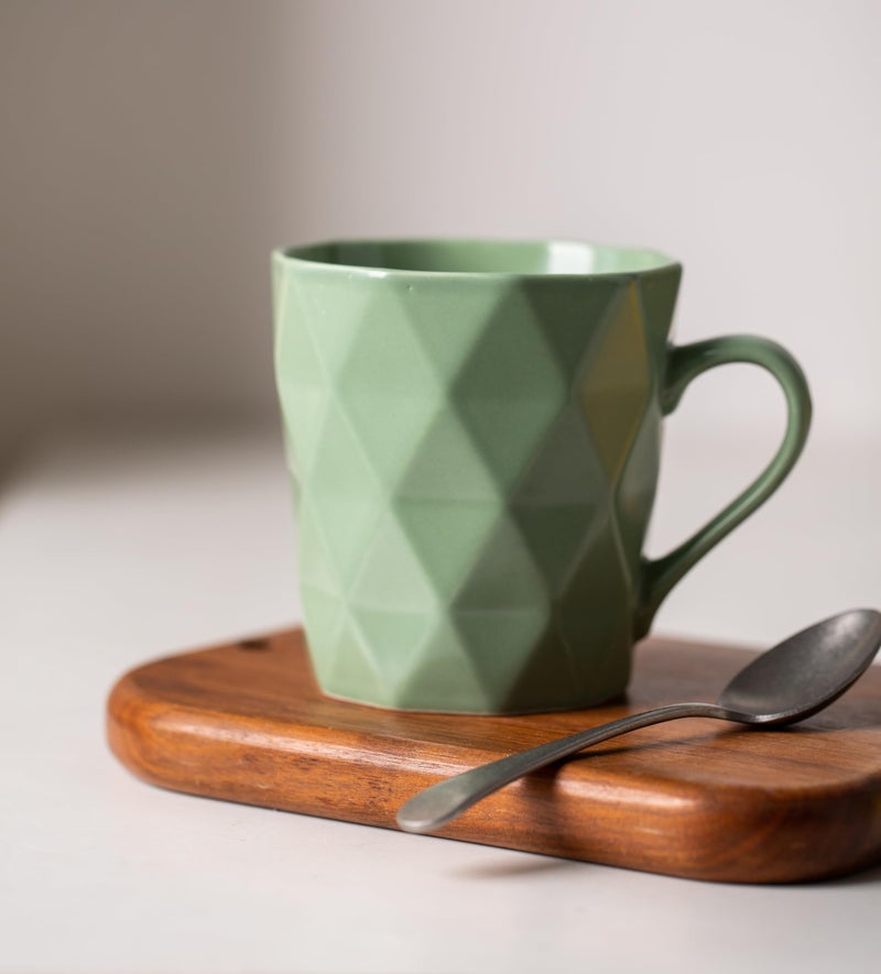 MIWARE 11 Ounce Porcelain Mugs, Set of 6, Tea and Cocoa Mug Set, Matcha Green, Matte - Image 4