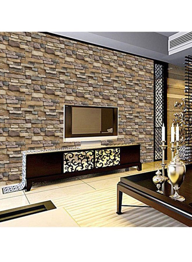 ملصق جداري متين وفريد بتصميم ثلاثي الأبعاد على شكل طوب ذاتي اللصق متعدد الألوان 100x45سم - Image 3