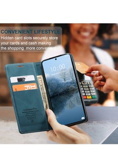 CaseMe For Xiaomi Poco X6 Pro Cover, Magnetic Adsorption Full Body Shockproof Protective Flip Cover, PU Leather Hidden Stand Wallet Case  - Image 4