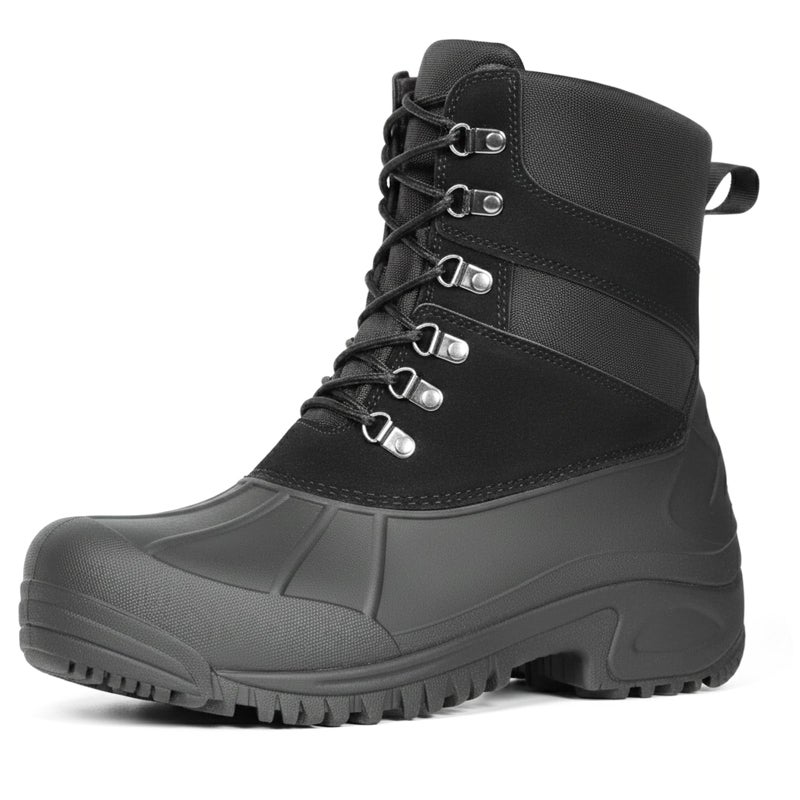 Furuian Winter Steel Toe Boots for Men Waterproof Safety Work Boots for Men Insulated Winter Snow Boot Mens Non Slip Hiking Duck Boot - Image 1