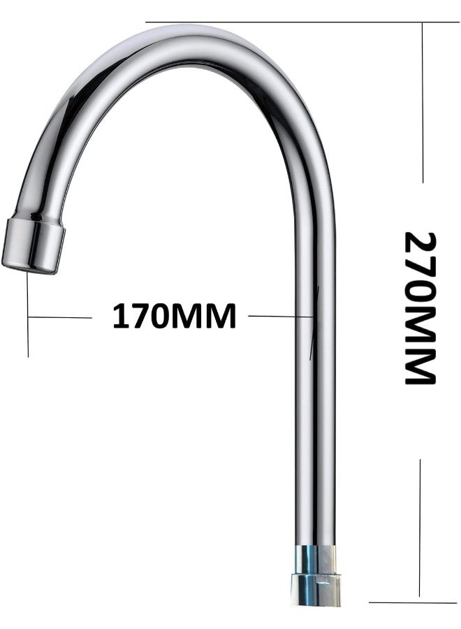 Biella Faucet Sink Spout Mixer Stainless Steel Replacement Spout For Easy Diy Installation Silver Finish - Image 2