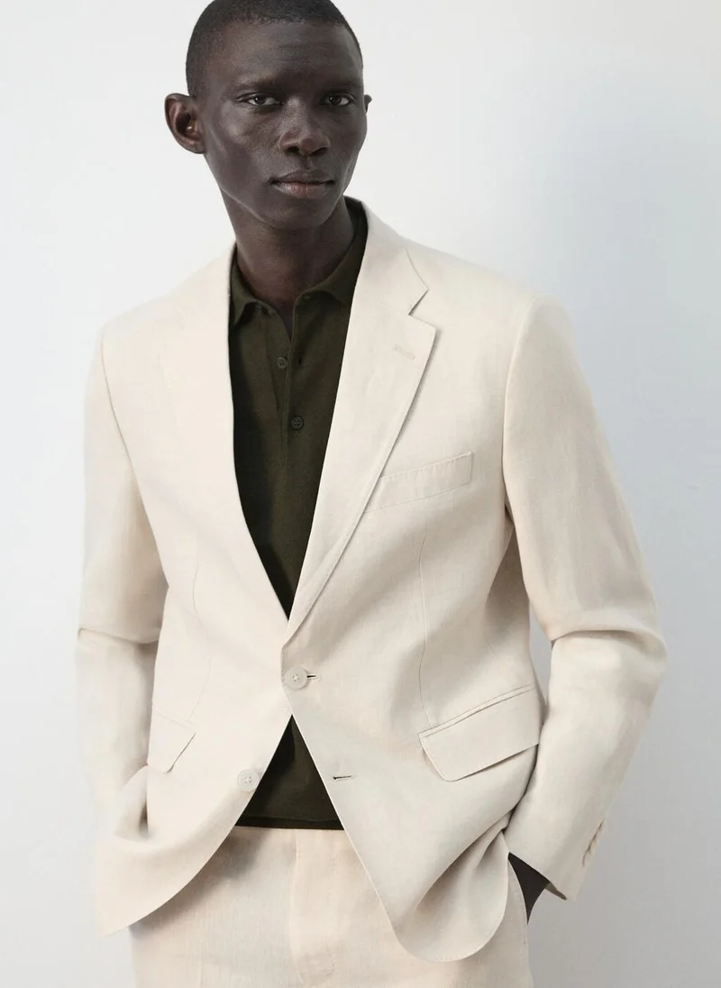 Mango Man  Amalfi 100% linen slim-fit suit jacket for Men | Best Price UAE