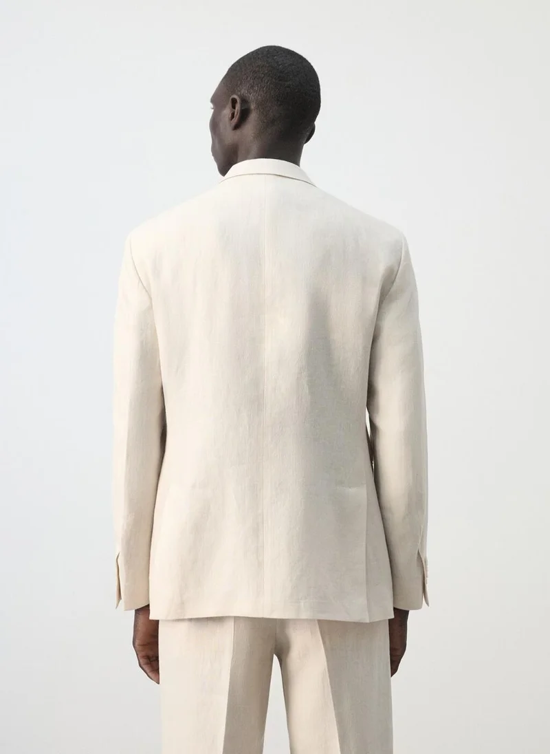 Mango Man Amalfi 100% linen slim-fit suit jacket