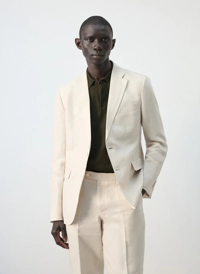 Mango Man Amalfi 100% linen slim-fit suit jacket