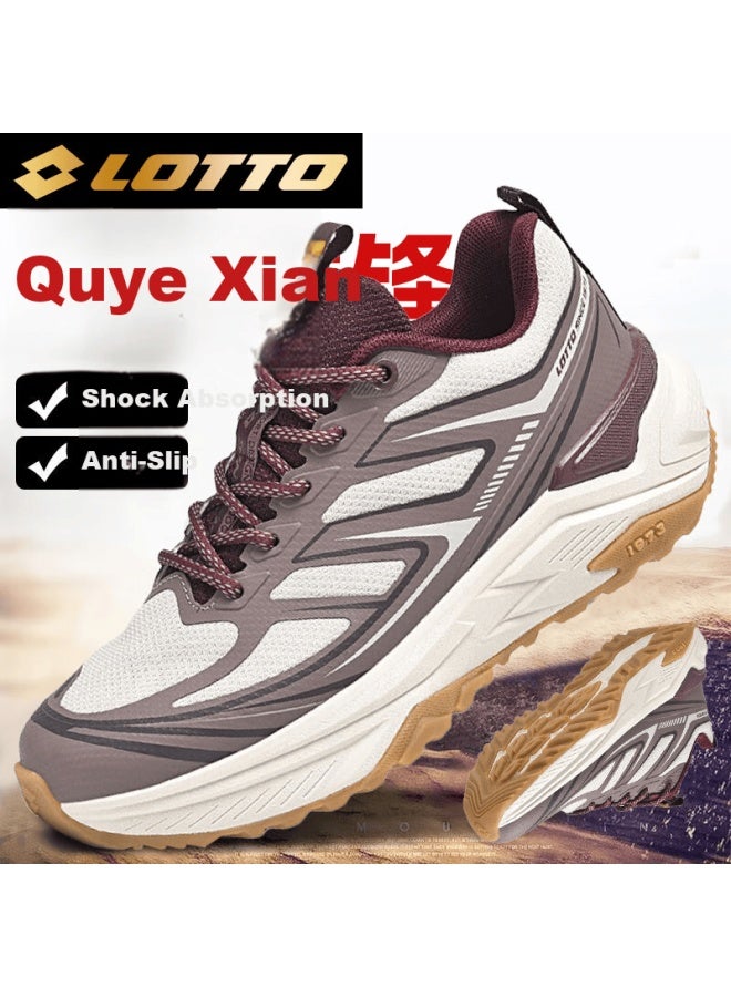 Lotto Men's Running Shoes Outdoor Sports Non-slip Hiking Trail Mountain Shoes 5997 Purple Brown Size 39 - Image 1
