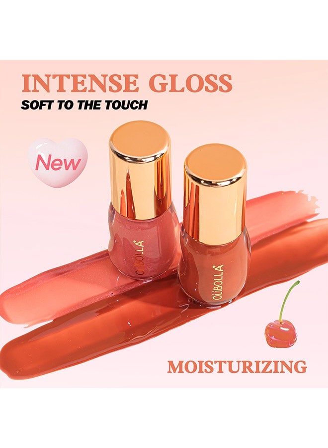 OLIBOLLA Glossy Plump Lip Oil，Nude Tint Glass Shine Lip Oil Gloss – High Pigment Hydrating Lip Serum Jelly Lip, Non-Sticky Mirror Glazed Finish, Smooths Lip Lines, Plumping Juicy Shine #02 - Image 4