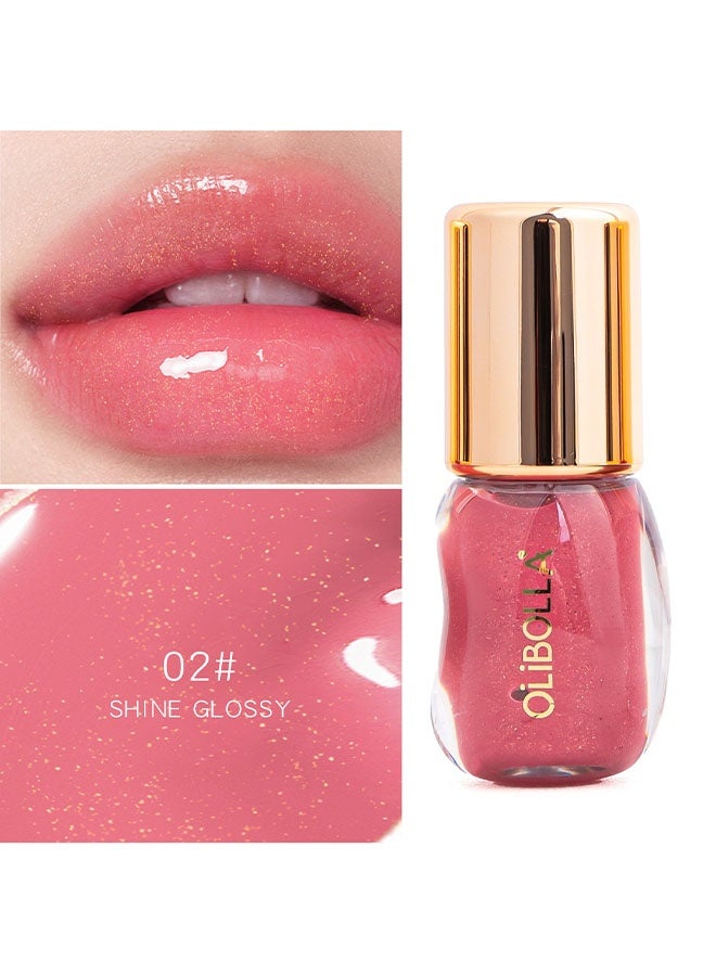 OLIBOLLA Glossy Plump Lip Oil，Nude Tint Glass Shine Lip Oil Gloss – High Pigment Hydrating Lip Serum Jelly Lip, Non-Sticky Mirror Glazed Finish, Smooths Lip Lines, Plumping Juicy Shine #02 - Image 2