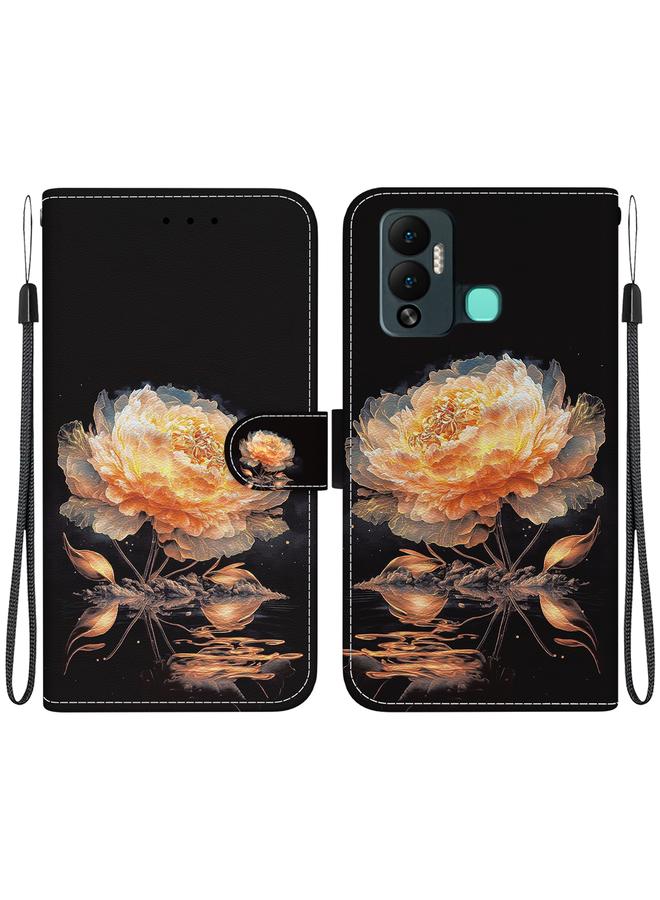 اس-توب جراب لهاتف Infinix Hot 12 Play مصنوع من الجلد برسومات ملونة وملمس كريستالي - Image 1