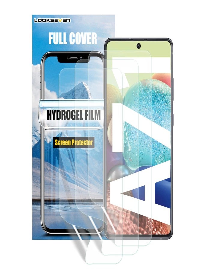 LOOKSEVEN 3 Pack Hydrogel Film For Samsung Galaxy A71 5G 6.7 inch, Transparent Soft TPU Screen Protector, High Sensitivity Protective Film (Not Tempered Film) - Image 1