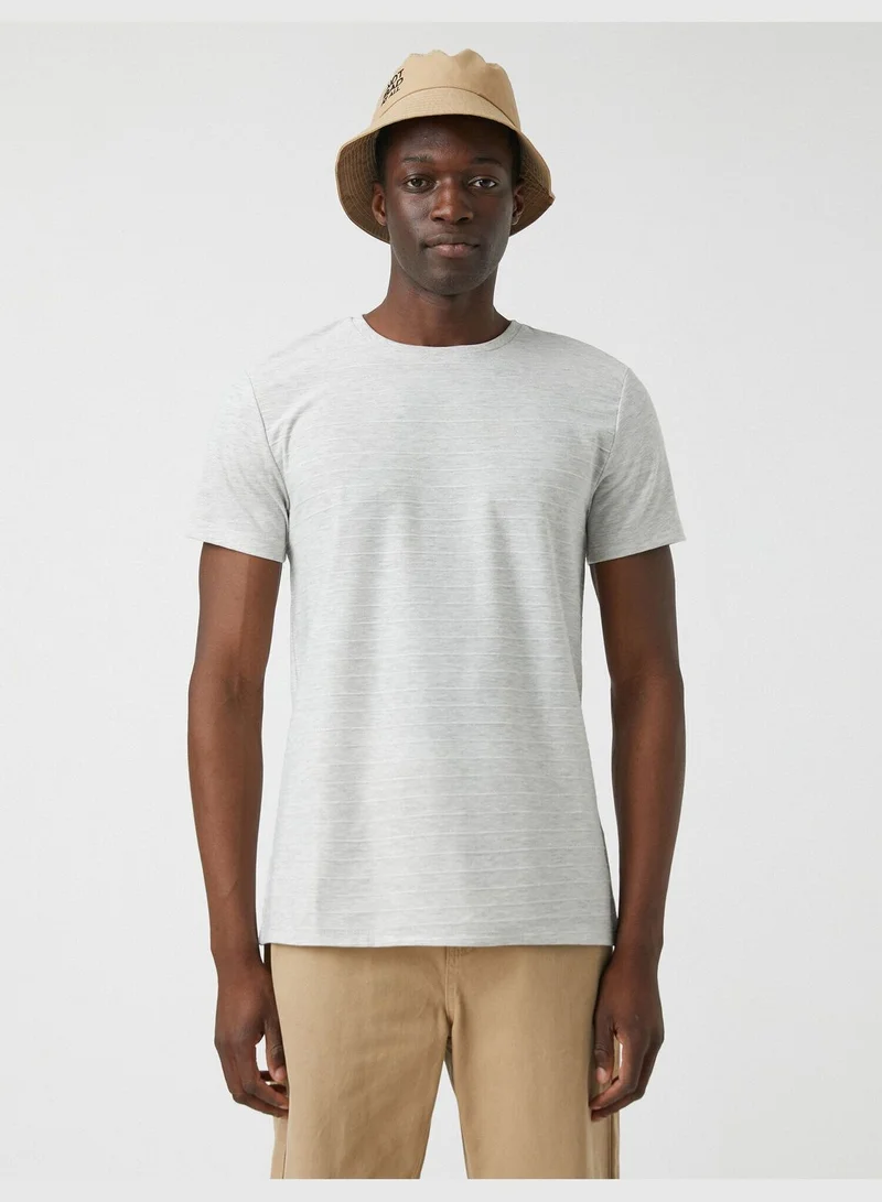 KOTON Slim Fit Striped Basic T-Shirt