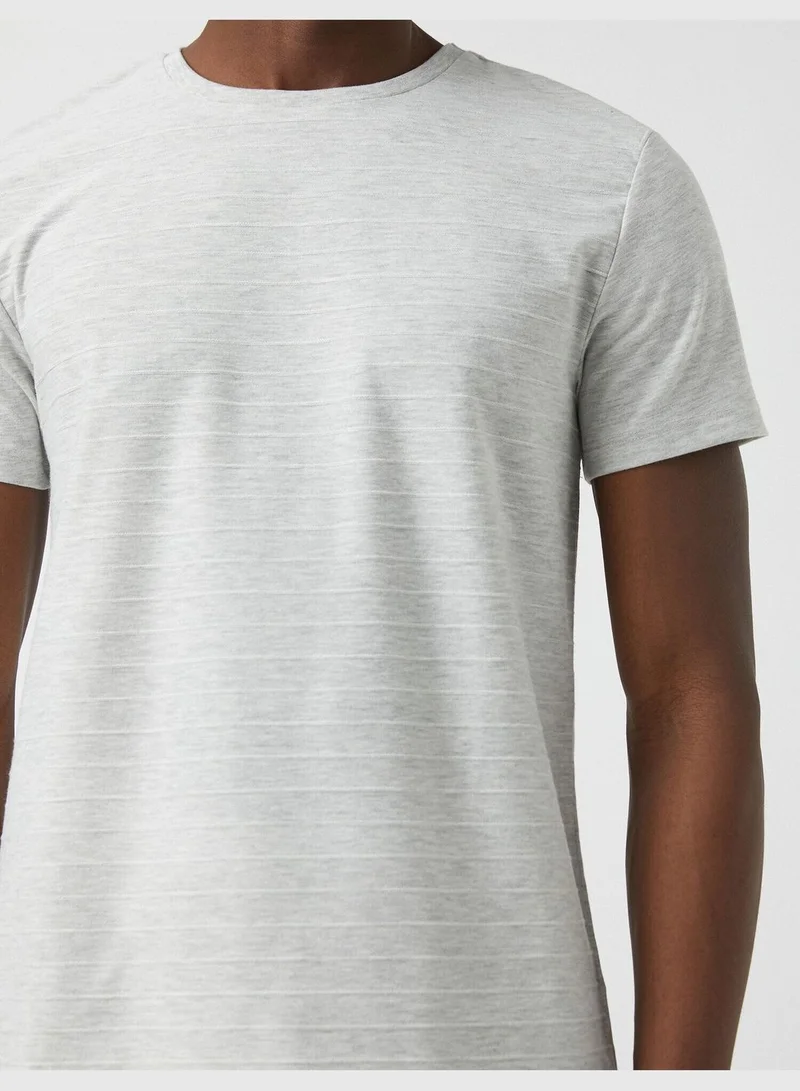 KOTON Slim Fit Striped Basic T-Shirt