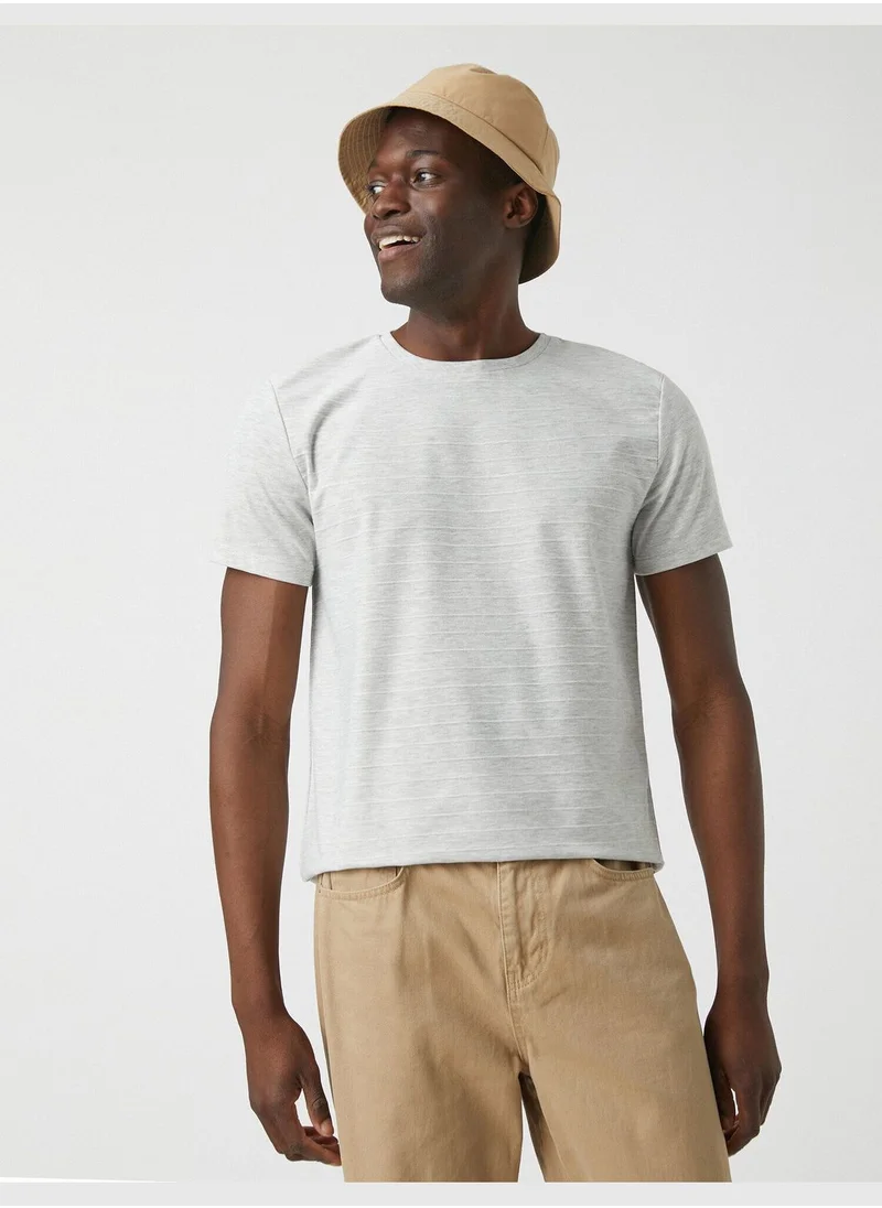 KOTON Slim Fit Striped Basic T-Shirt