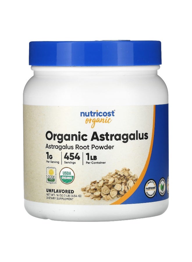 Nutricost نوتريكوست، مسحوق جذر الأستراجالوس العضوي، بدون نكهة، 16 أونصة (454 جرام) - Image 1