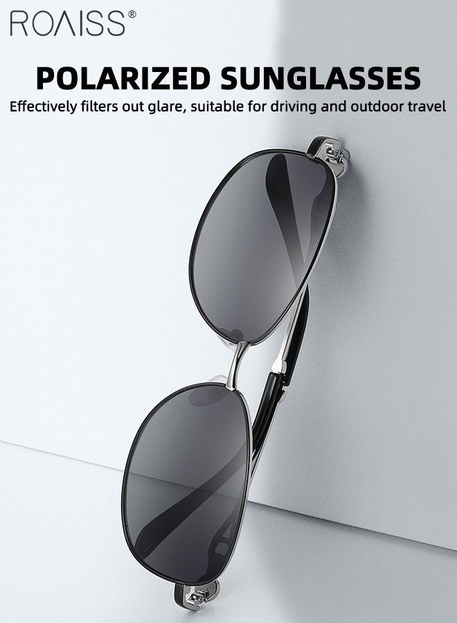 roaiss Oval Polarized Sunglasses for Women, UV400 Protection Sun Glasses with Metal Frame, Fashion Anti-glare Sun Shades for Female with Glasses Case, 58mm - Image 5