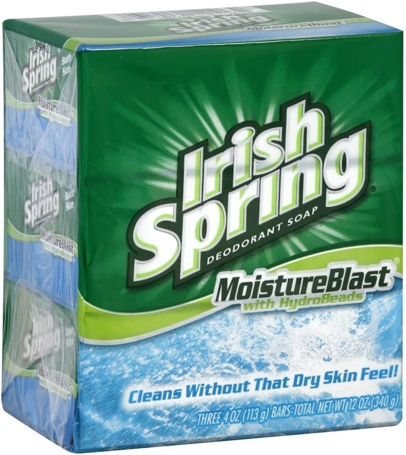 Irish Spring Moisture Blast Deodorant Soap - 3 Pack of 4 oz Bars - Image 1