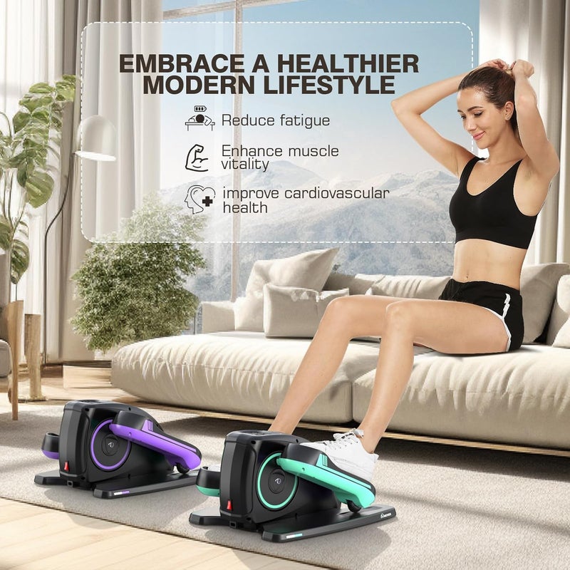 ANCHEER Under Desk Elliptical Machine - Quiet Pedal Exerciser for Seniors, Office & Home, Low-Impact Seated Leg Workout Equipment, Smart LCD Display, Remote Control - Image 2
