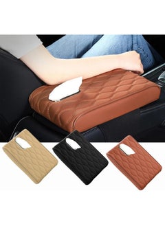 MOTRK Motrk Car Center Console Armrest, Car Armrest Box Padding Wave Embroidery Pu Leather Center Console Cover Design Interior, Car Armrest, Car Accessories, Car Seat Cover  - Image 2