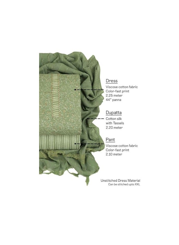 Accessorize Kingdom Women's Cotton Blend Unstitched Printed Salwar Suit Dress Material  - Image 2