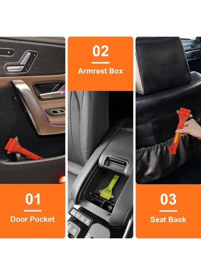 Car Safety Hammer Set of 2 Emergency Escape Tool Auto Car Window Glass Hammer Breaker and Seat Belt Cutter Escape 2-in-1 for Family Rescue & Auto Emergency Escape Tools - Image 5