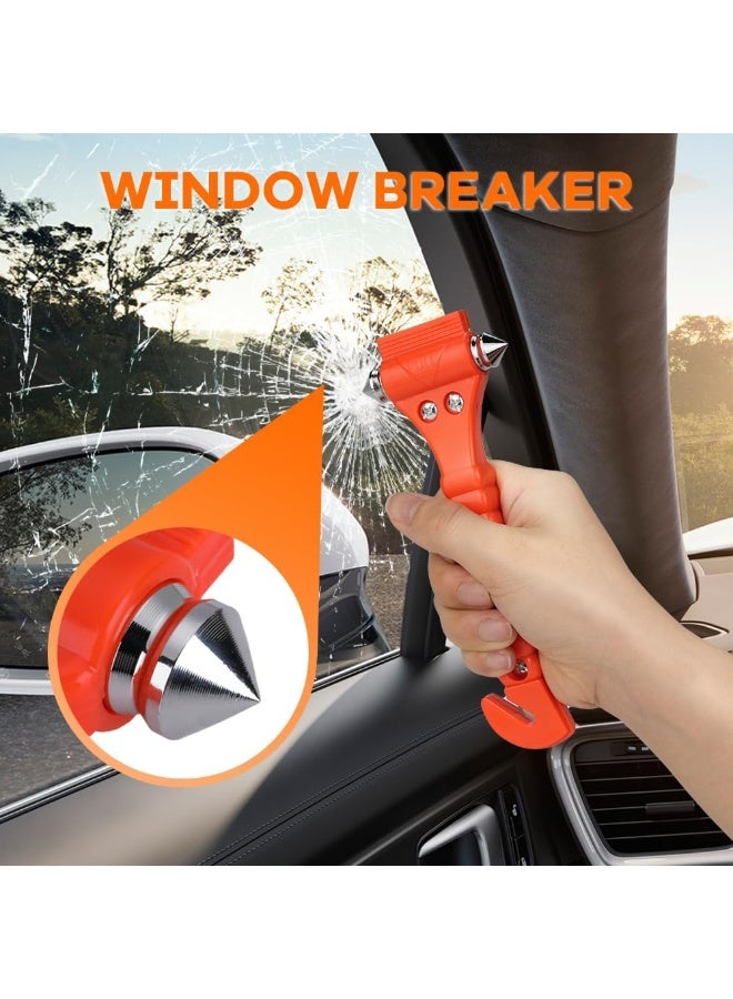 Car Safety Hammer Set of 2 Emergency Escape Tool Auto Car Window Glass Hammer Breaker and Seat Belt Cutter Escape 2-in-1 for Family Rescue & Auto Emergency Escape Tools - Image 2