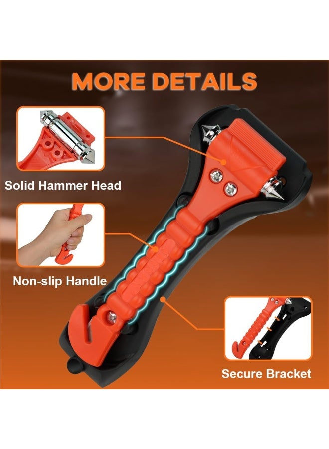 Car Safety Hammer Set of 2 Emergency Escape Tool Auto Car Window Glass Hammer Breaker and Seat Belt Cutter Escape 2-in-1 for Family Rescue & Auto Emergency Escape Tools - Image 4
