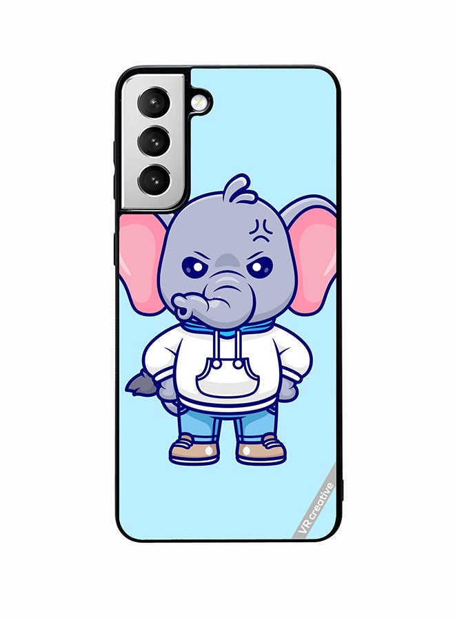 VR CREATIVE Protective Case Cover For Samsung Galaxy S22 5G Cute Angry Elephant Wearing Hoodie Design Multicolour - Image 1