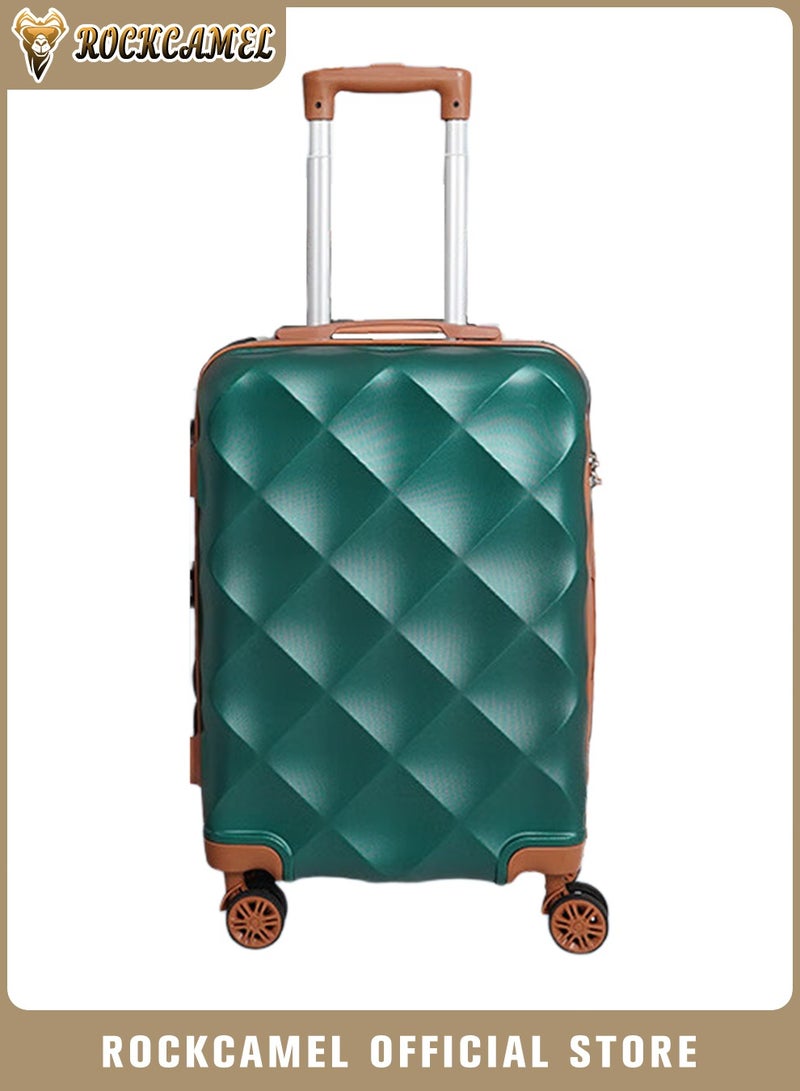 ROCKCAMEL Stylish Travel Luggage With Durable Wheels, ABS Hard Shell Checked Suitcas, Unisex Lightweight Travel Bag, Carry-on Luggage (Green, 24 Inch) - Image 1
