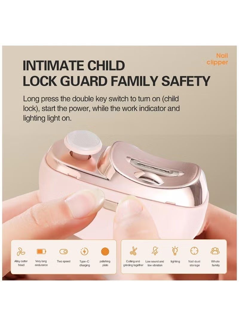 Electric nail clippers Cordless nail polisher Lighted nail clippers Nail trimmer Suitable for newborns or adults - Image 3