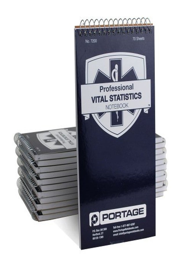 Portage EMT/First Responders Vital Statistics Notebook – 8” x 4” Medical Notebook for Vital Signs and Additional Patient Information – 70 Pages (12 Pack) - Image 1