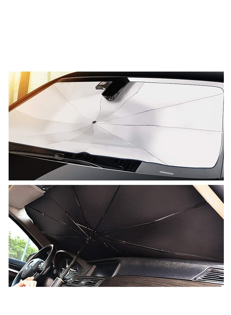 Beauenty Windshield Sun Shade Umbrella for Car - 【Vinyl Coating】 Protect Car from Sun Rays  Heat Damage Keep Cool and Protect Interior, Spring Structure Edge small(65 cm * 125 cm) - Image 5