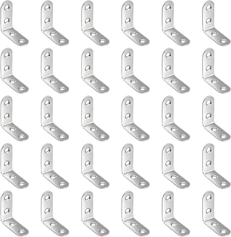 Corner Brackets 50pcs L Shaped Right Angle Bracket 30x30x16mm For Cabinet Furniture Shelf - Image 5