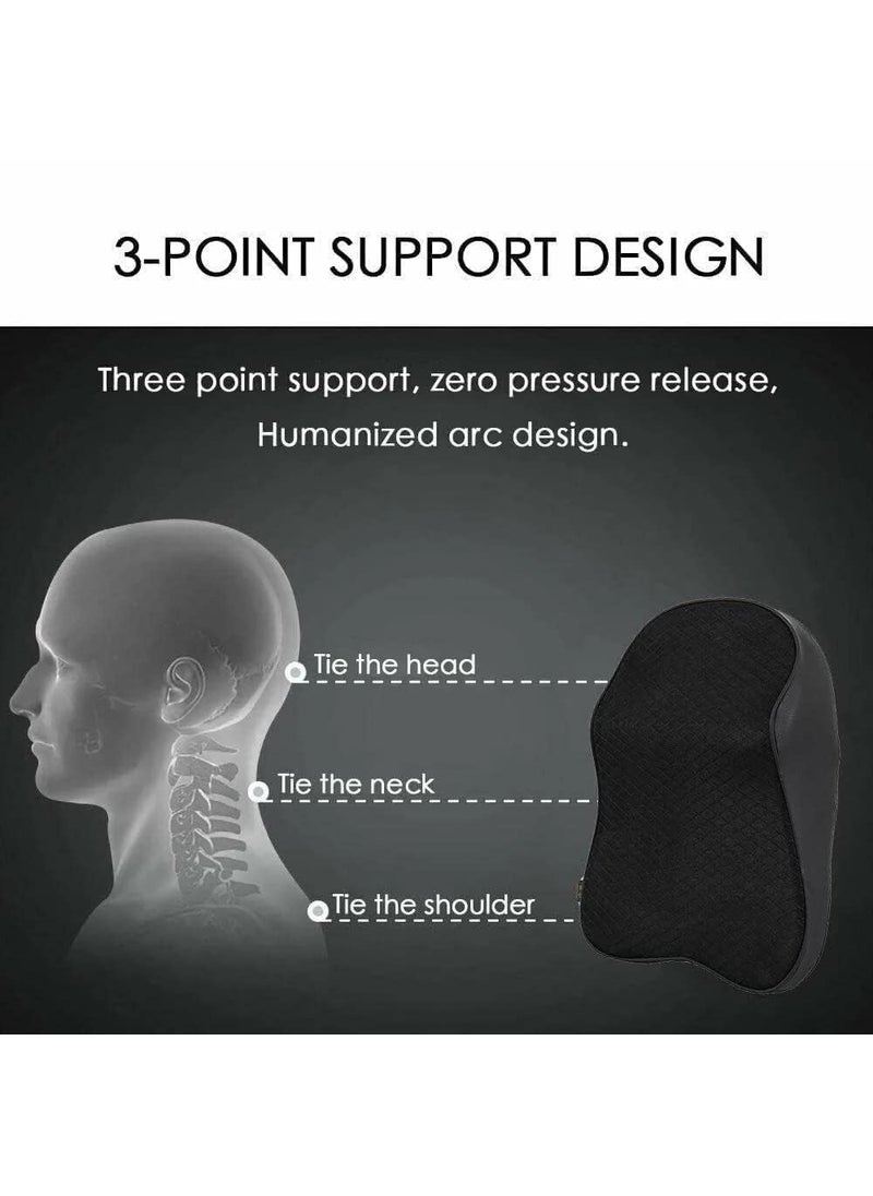 DBest Choice DBest Choice Car Neck Rest Pillow Ultrasoft Car Pillow for Comfortable Car Rides Superior Neck Support Cushion Relieves Neck Pain HiPer Foam Head Rest Pillow with Washable Velvet CoverBlack 2  - Image 3