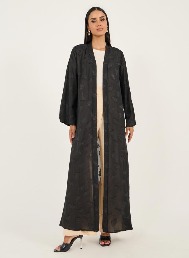 ستايلي كيمونو بأكمام طويلة بقصة عادية وملمس مميز - Image 2
