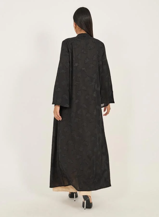 Styli Textured Regular Fit Long Sleeve Kimono