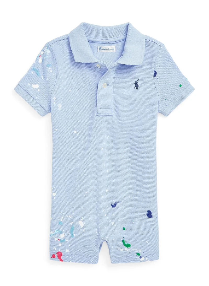 POLO RALPH LAUREN Kids Embroidered Logo Polo Romper