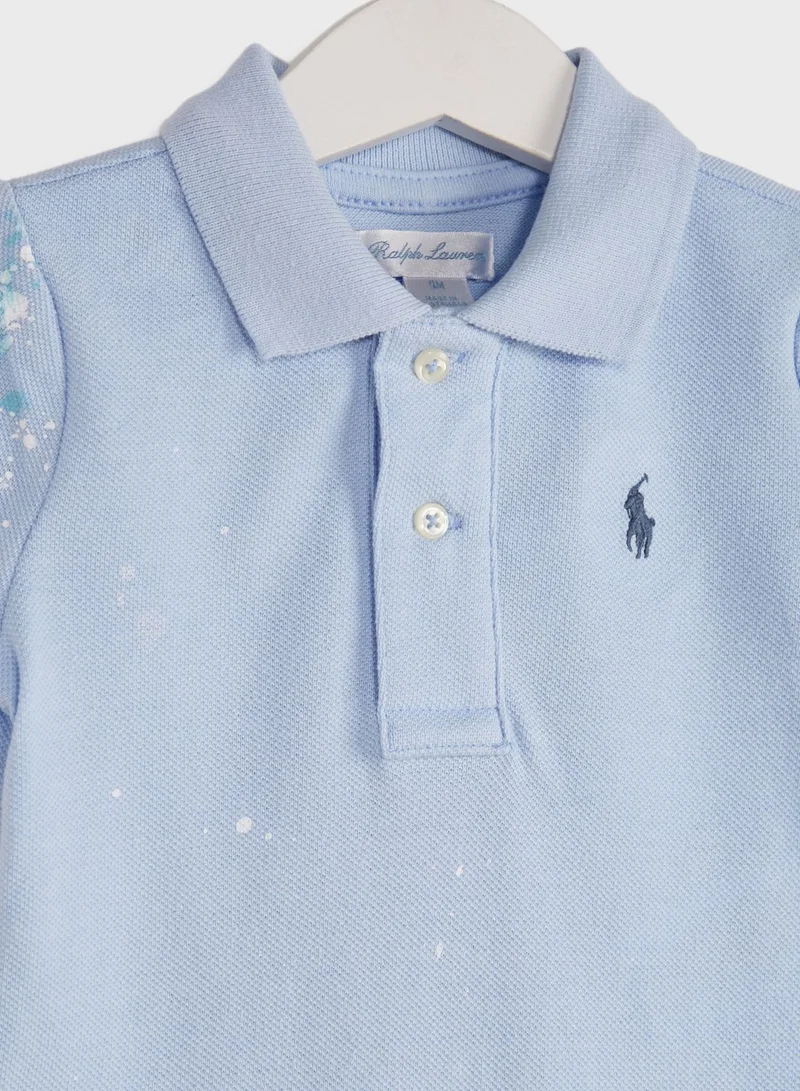 POLO RALPH LAUREN Kids Embroidered Logo Polo Romper