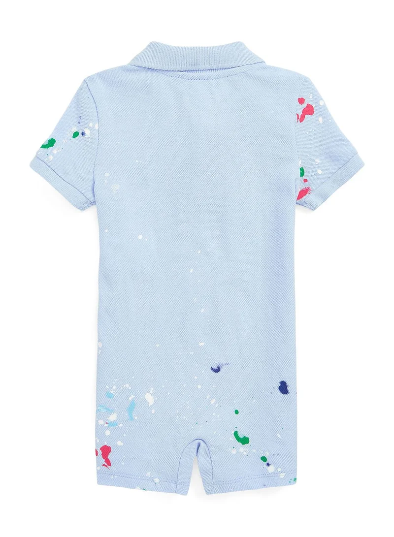 POLO RALPH LAUREN Kids Embroidered Logo Polo Romper