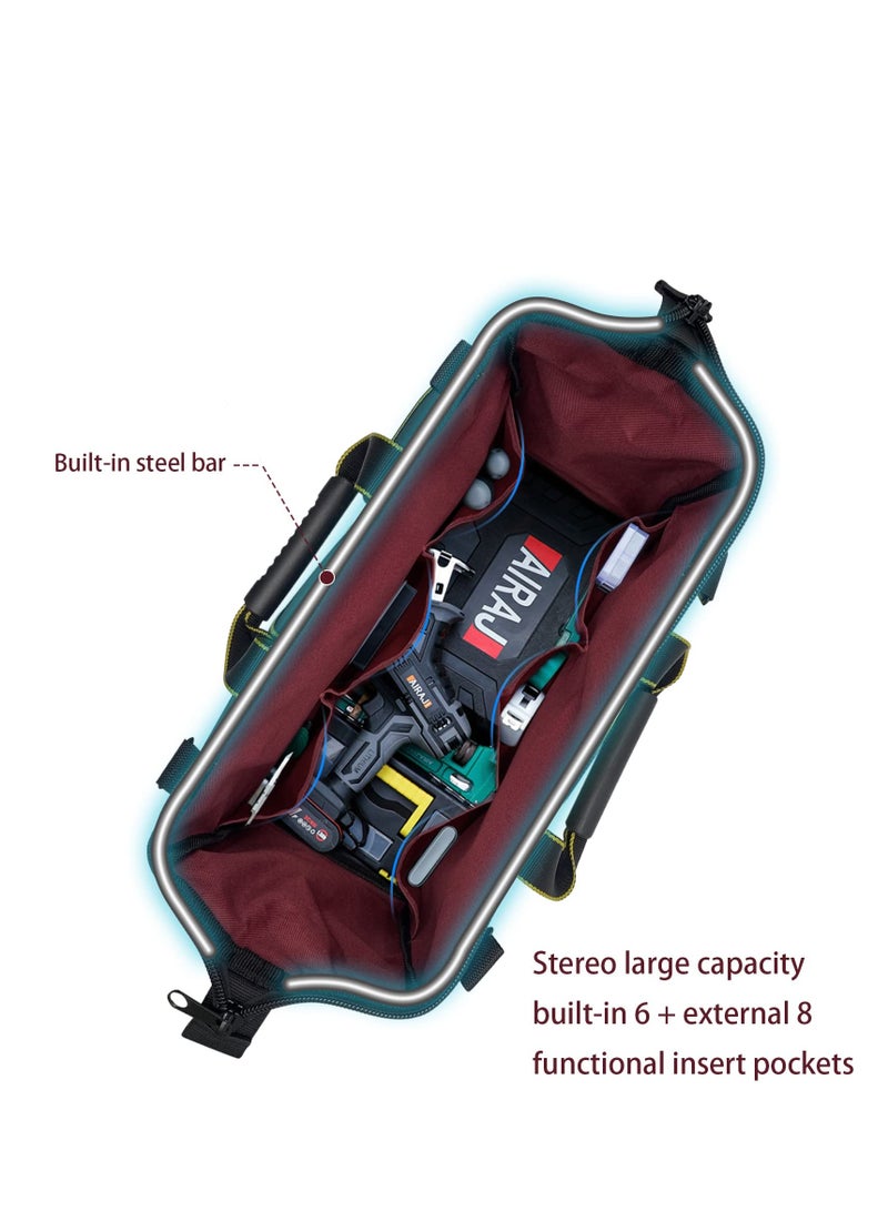 Heavy Duty Garden Tools Bag, Waterproof Hard Bottom, 5inch Wide Mouth Tool Bag, Suitable for Various Tools, Electrician Carpenter Mechanic (Yellow) - Image 5