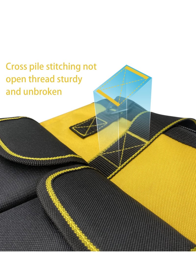 Heavy Duty Garden Tools Bag, Waterproof Hard Bottom, 5inch Wide Mouth Tool Bag, Suitable for Various Tools, Electrician Carpenter Mechanic (Yellow) - Image 4