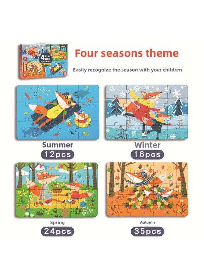 أحجية الأطفال من مينكي لرياض الأطفال من السهل إلى الصعب، أدوات تعليمية التنوير المتقدمة، صندوق هدايا ألغاز الطائرة، اللون: حيوانات سعيدة. - Image 3