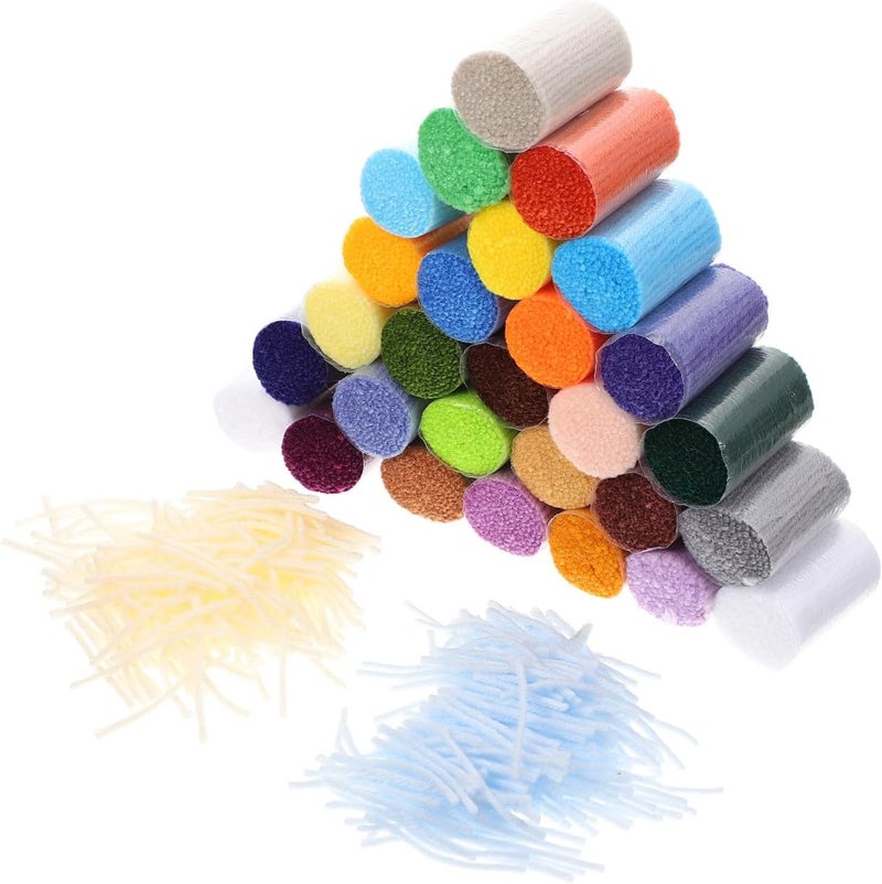 Angoily 30rolls Colors Pre-Cut Yarn for Projects Soft and Skin-Friendly Material for Crochet Knitting and Rug Making for Beginners and Craft Enthusiasts - Image 1