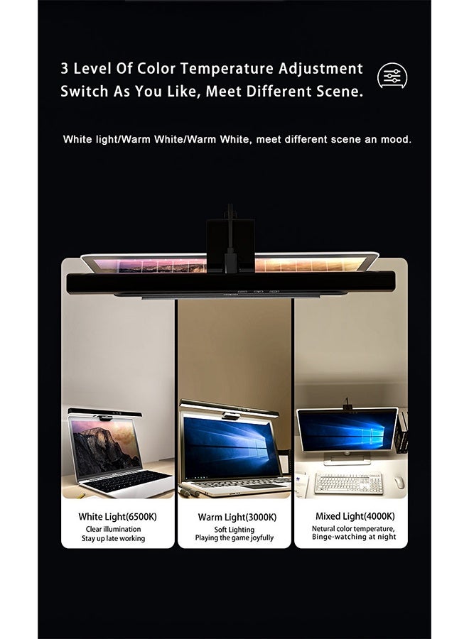 Monitor Light, LED Computer Monitor Lamp, Three lighting modes, Hue Adjustment Features, E-Reading USB Powered Lamp, Touch Control, for Desk/Gaming/Office, Complements With Backlight - Image 2