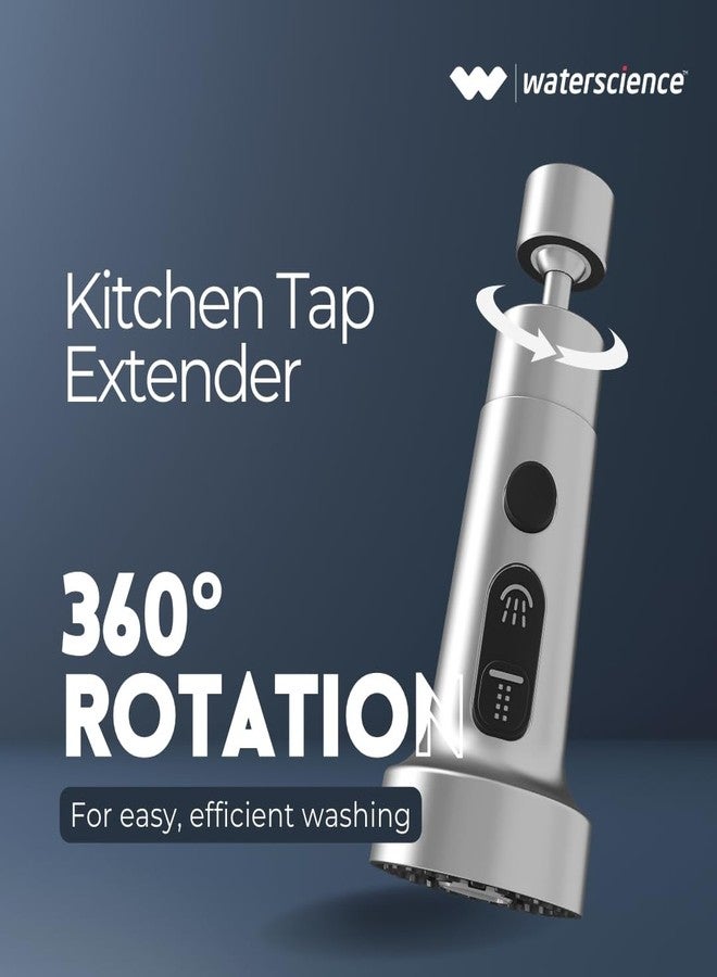 WaterScience Tap Extension for Kitchen Sink | 3 Flow Modes | Flexible Faucet Extender for Taps | Aerators for Water Tap | Upto 80% Water Saving - Wide - Image 2