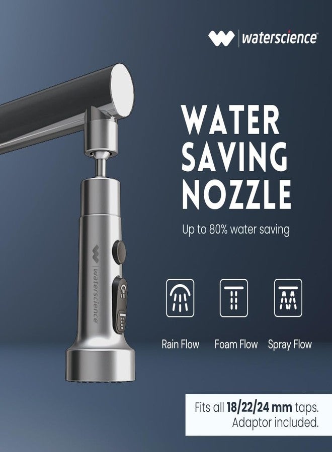 WaterScience Tap Extension for Kitchen Sink | 3 Flow Modes | Flexible Faucet Extender for Taps | Aerators for Water Tap | Upto 80% Water Saving - Wide - Image 3