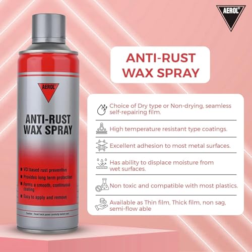 Aerol Anti-Rust Wax Spray for Mould Protection | Grade 225 (300gm/458ml) Green Coating | Quick Drying Thin Film Anti Rust Coating | Corrosion Inhibitor Spray | Protect Dies | Metal Protection - Image 5